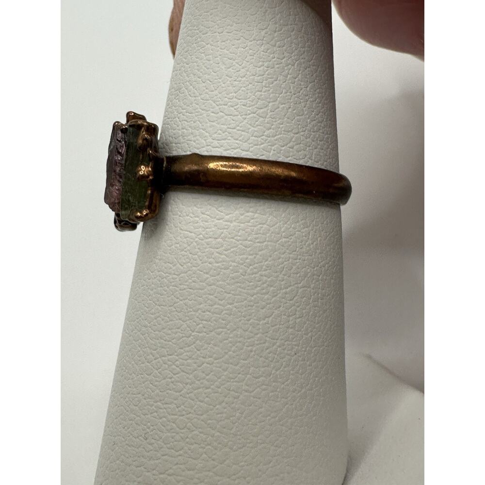 Copper Ring With Tourmaline Stones Size 6.25 - Picture 2 of 5